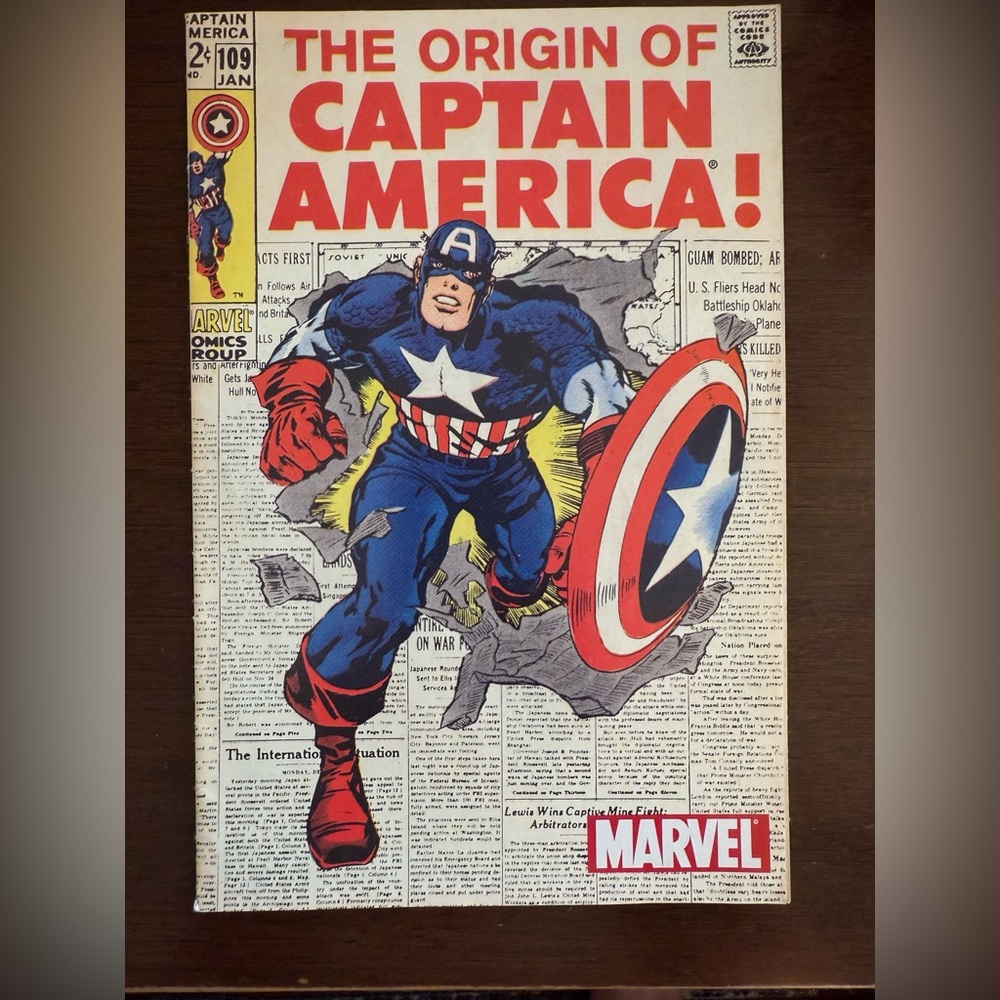 CAPTAIN AMERICA #109 REPRINT (9.2) ORIGIN! 2002 Comic Book Good Condition